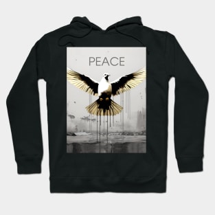 Peace Against Hate: Call for a Peaceful Resolution on a Dark Background Hoodie